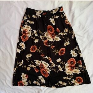 Vintage Floral Midi Skirt